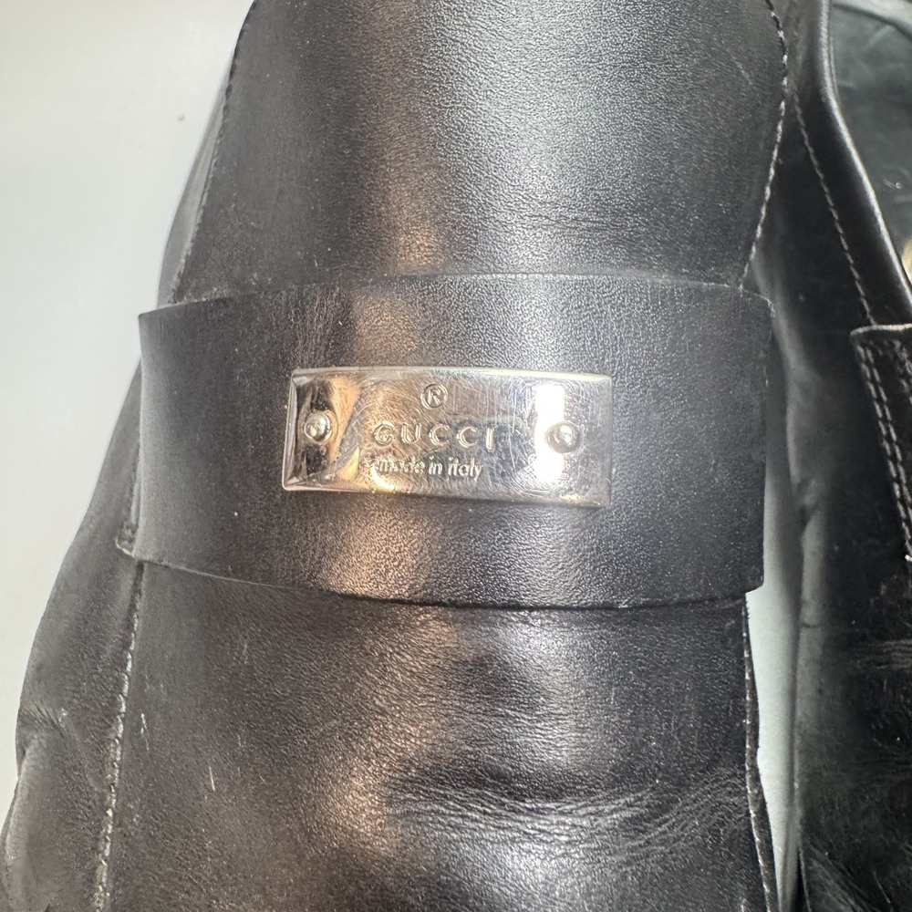 GUCCI Men's‎ Black Florence Leather dress shoes loafers Italy Size 11 -US - Picture 4 of 12